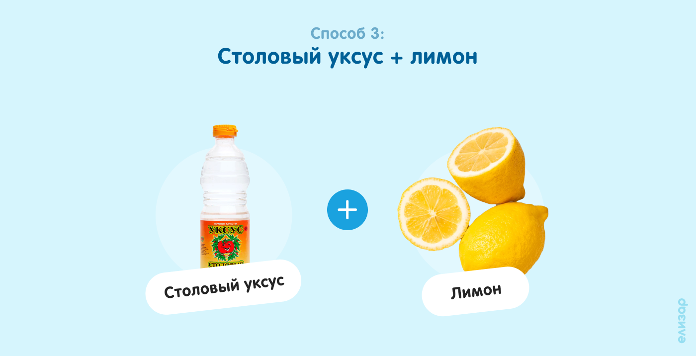 Столовый уксус + лимон