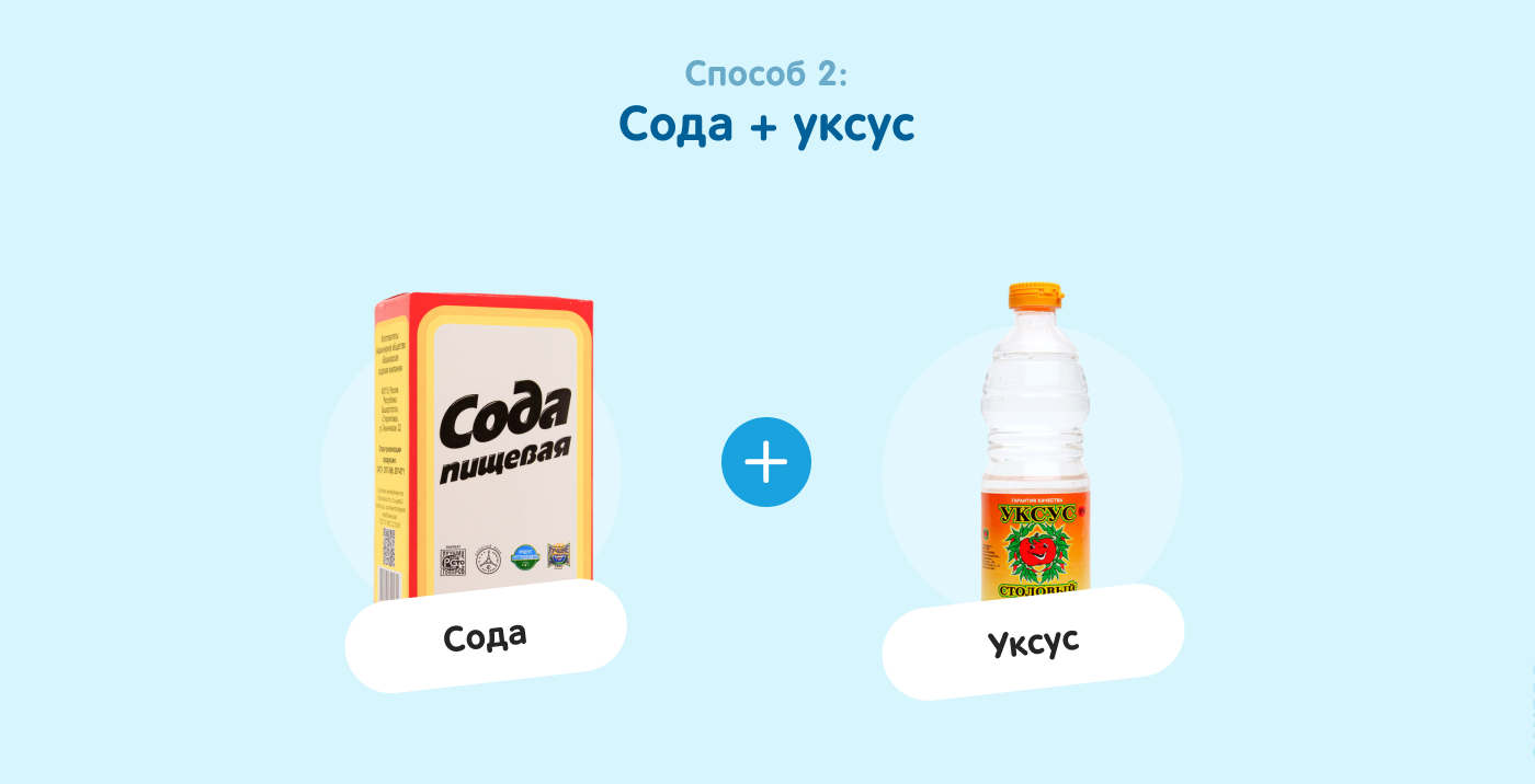 Использование соды и уксуса