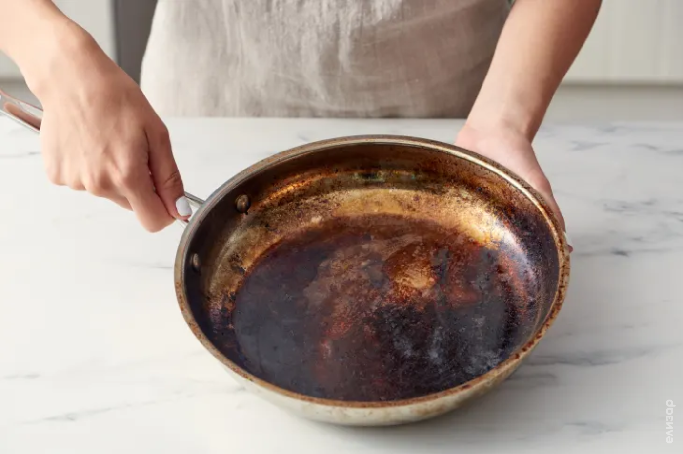 Очистка алюминиевой сковороды