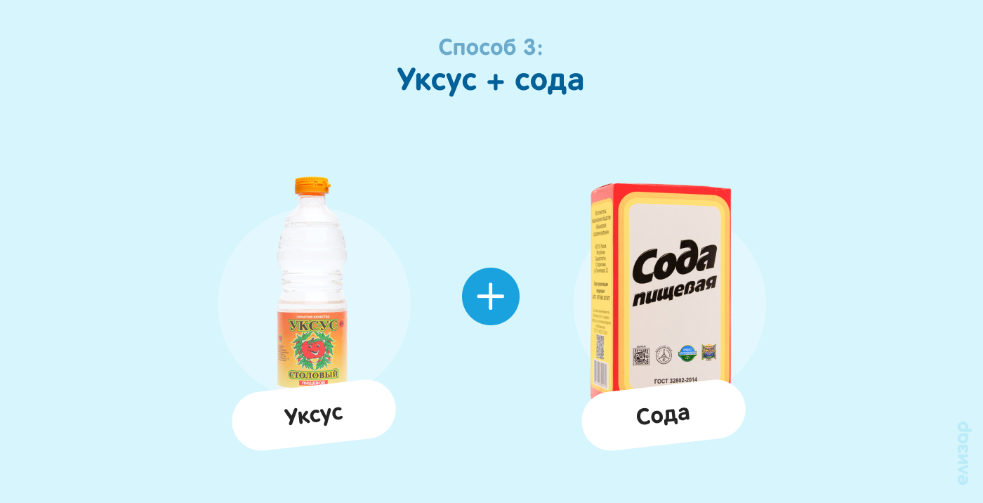 Способ 3. Уксус и сода