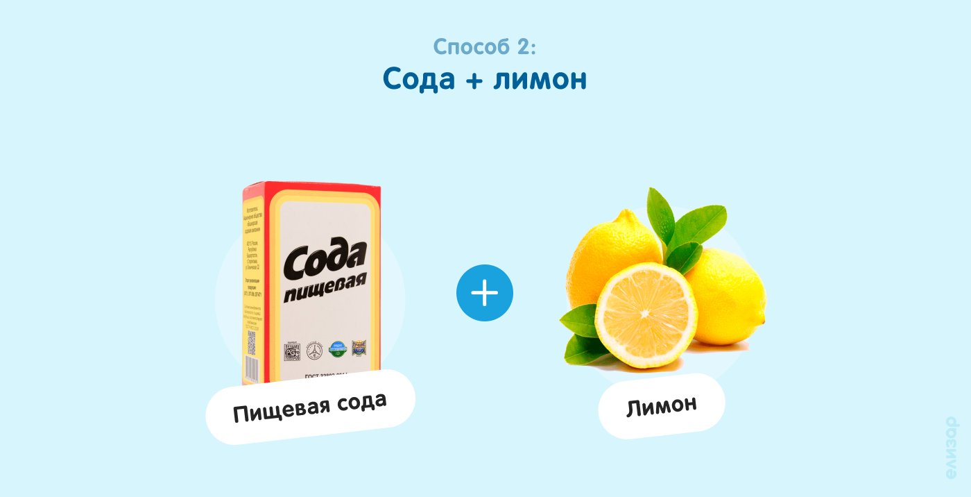 Способ 2. Сода и лимон
