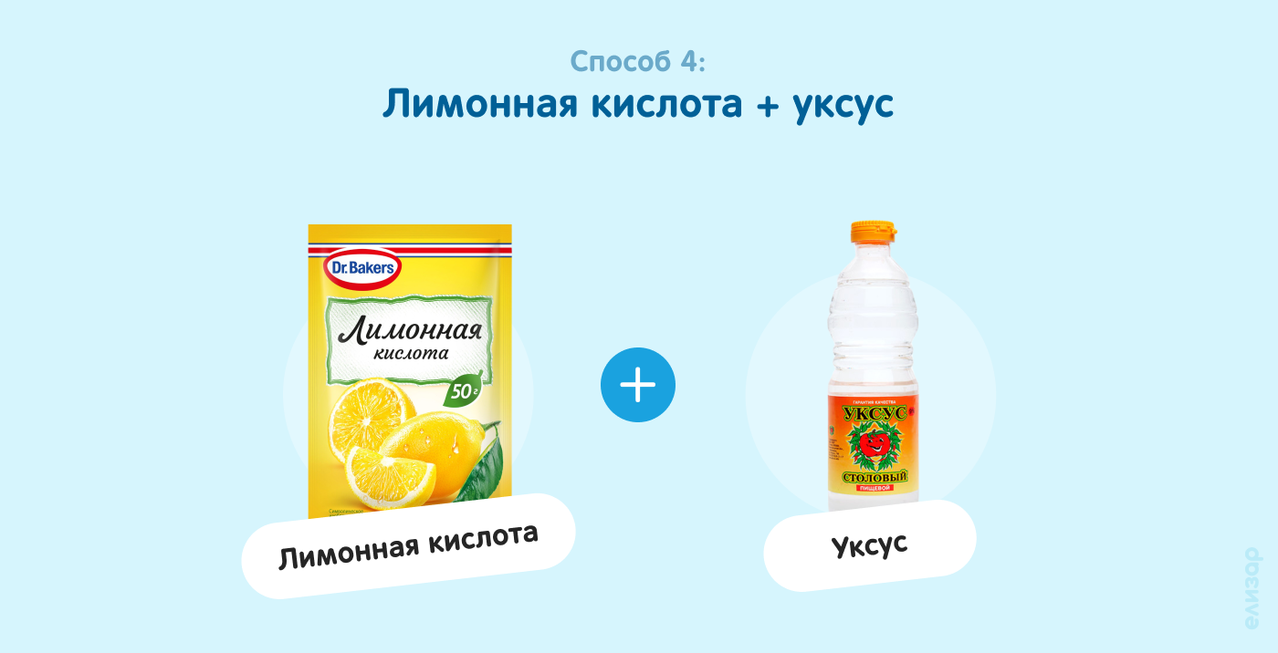Способ 4. Лимонная кислота и уксус