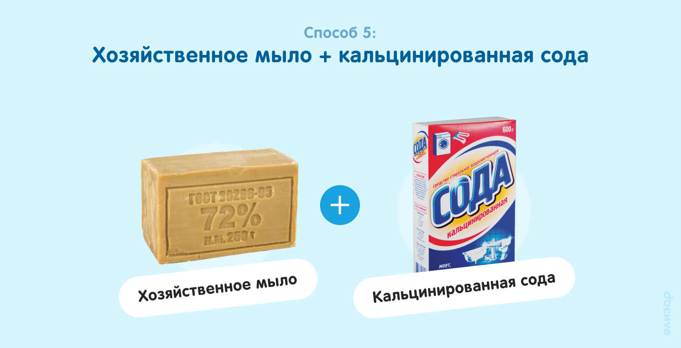 Способ 5. Нашатырный спирт и хозяйственное мыло