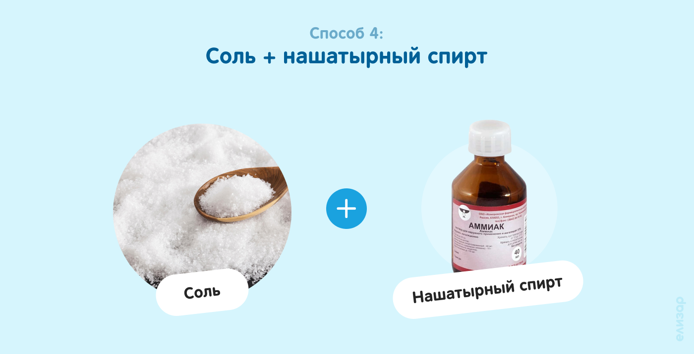 Способ 4. Соль+нашатырный